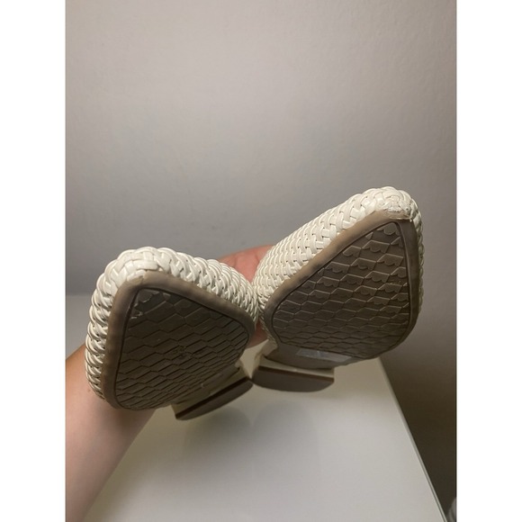 BIRDIES The Swan Mules Shoes Woven Faux Leather Pointed Toe White Slip On Sz 10 - Picture 14 of 16